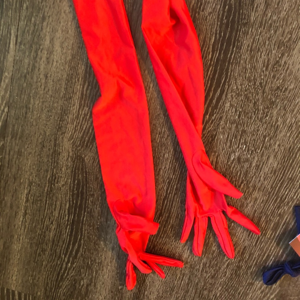 Red Elbow Length Gloves